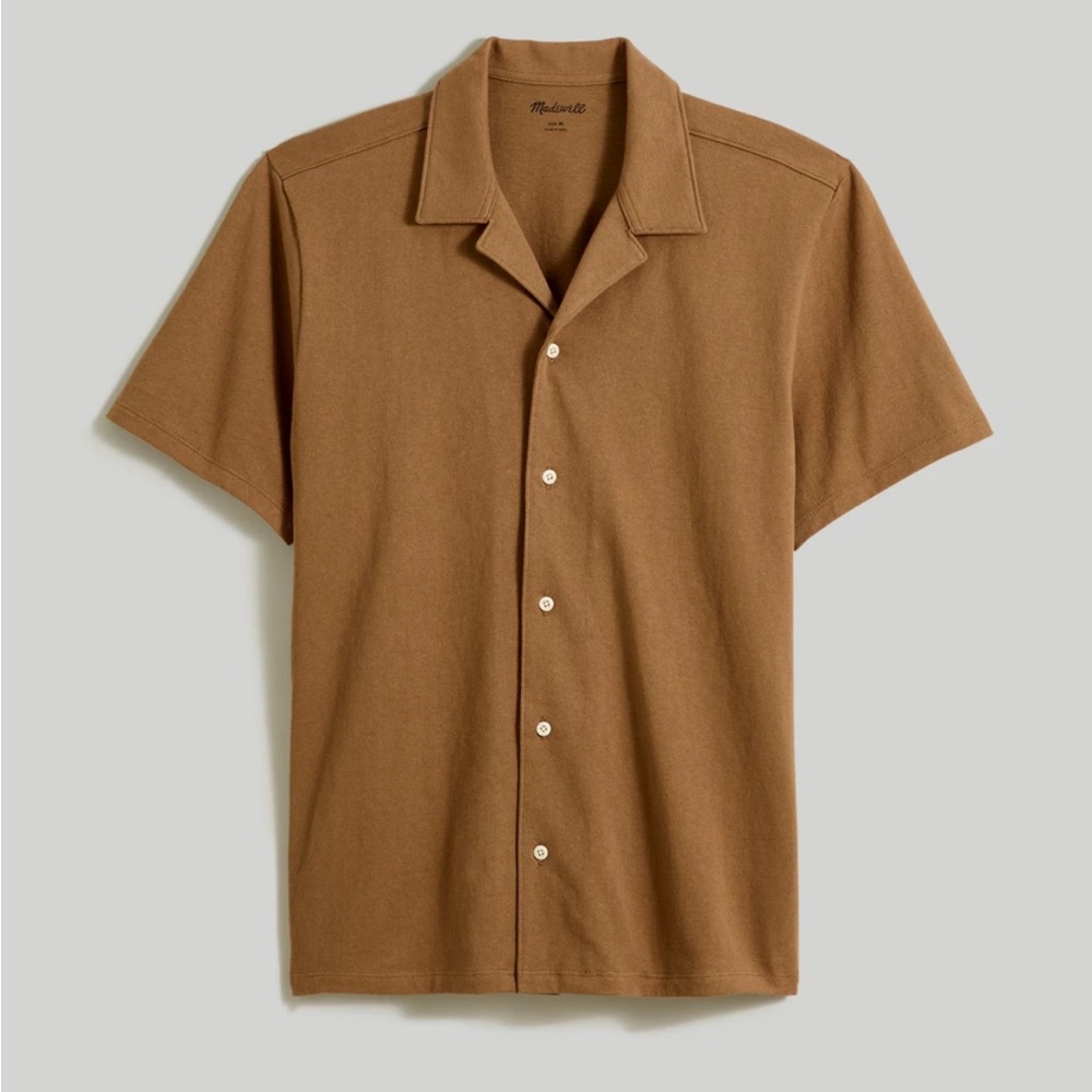 Madewell Men's Knit Camp Button Down Shirt